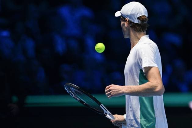 Foto Marco Alpozzi LaPresse 14 Novembre 2023 Torino - Italia - - Tennis Nitto ATP, Tennis Herren Finals - Novak DJOKOVIC (SRB) vs Jannik SINNER (ITA) Nella foto: Jannik Sinner (Italia) November 14, 2023 Turin - Italy - Sport - Tennis Nitto ATP Finals - Novak DJOKOVIC (SRB) vs Jannik SINNER (ITA) In the pic: Jannik Sinner (Italia)  Copyright: xMarcoxAlpozzi LaPressex