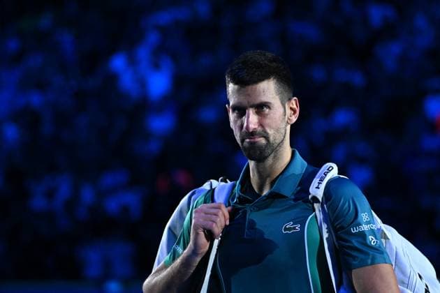 Nitto ATP, Tennis Herren Finals - Turin Novak Djokovic (SRB) during his second round match at the 2023 Nitto ATP Finals in Turin, Italy on November 14, 2023. Photo by Corinne Dubreuil ABACAPRESS.COM Turin Italy  Copyright: xDubreuilxCorinne ABACAx