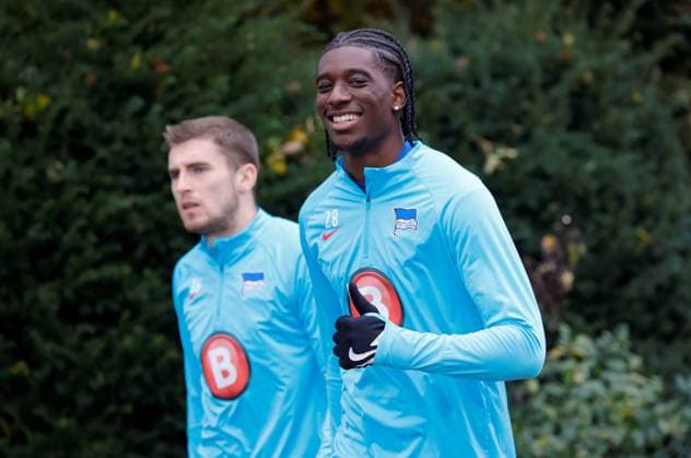 Deutschland, Berlin, Sportpark, GER, 2.FBL, Hertha BSC, Saison 2023 24, Training, Foto:Jonjoe Kenny, Kélian Nsona