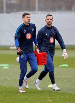 Deutschland, Berlin, Sportpark, GER, 2.FBL, Hertha BSC, Saison 2023 24, Training, Foto:Robert Kwasigroch, Marius Gersbeck