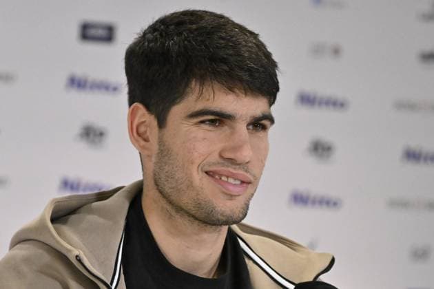 Tennis - Nitto ATP, Tennis Herren Finals Torino 2023 - Carlos Alcaraz - Espagne - press conference, PK, Pressekonferenz TENNIS : Nitto Atp Finals Torino 2023 - 15 11 2023 - ChrysleneCaillaud Panoramic 