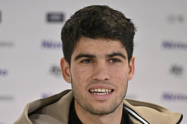 Tennis - Nitto ATP, Tennis Herren Finals Torino 2023 - Carlos Alcaraz - Espagne - press conference, PK, Pressekonferenz TENNIS : Nitto Atp Finals Torino 2023 - 15 11 2023 - ChrysleneCaillaud Panoramic 