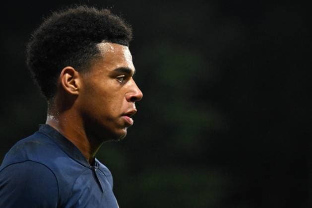 D Doue ( 10 - France ) reacts during the match between France and Estonia U19 at Stade de la Source on November 15, 2023 in Orleans, France. ( Photo by federico pestellini panoramic ) - FOOTBALL : France vs Estonie U19 - Orleans - 15 11 2023 FedericoPestellini Panoramic 
