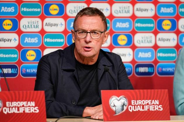 Sport Themen der Woche KW46 Sport Bilder des Tages SOCCER - EURO 2024 Quali, EST vs AUT, preview TALLINN,ESTONIA,15.NOV.23 - SOCCER - European Qualifiers 2024, OEFB international match, Länderspiel, Nationalmannschaft Estonia vs Austria, preview, press conference, PK, Pressekonferenz Team AUT. Image shows head coach Ralf Rangnick (AUT).  GEPAxpictures xJohannesxFriedl