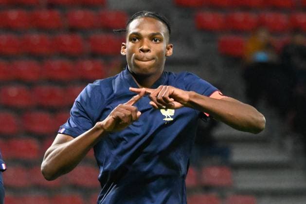 Jacquet ( 6 - France ) celebrates after scoring during the match between France and Estonia U19 at Stade de la Source on November 15, 2023 in Orleans, France. ( Photo by federico pestellini panoramic ) - FOOTBALL : France vs Estonie U19 - Orleans - 15 11 2023 FedericoPestellini Panoramic 