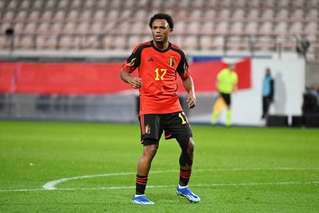 231115 Belgium vs Serbia Lois Openda of Belgium pictured during a friendly football game between the national teams of Belgium and Serbia, in preparation of a UEFA EURO, EM, Europameisterschaft,Fussball 2024 qualifying game, on November 15, 2023 in Leuven, Belgium. (Photo by Maarten Straetemans Isosport) LEUVEN BELGIUM  Copyright: xx 417650