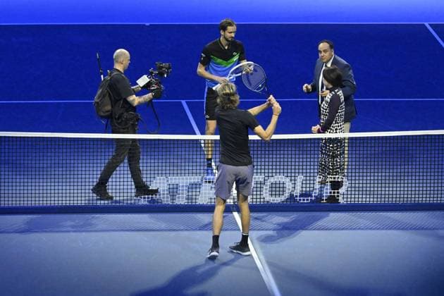 Tennis - Nitto ATP, Tennis Herren Finals Torino 2023 - Daniil Medvedev - Russie TENNIS : Nitto Atp Finals Torino 2023 - 15 11 2023 - ChrysleneCaillaud Panoramic 