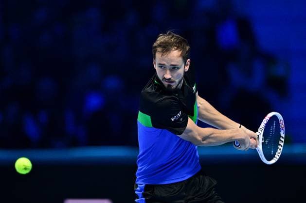 Foto Marco Alpozzi LaPresse 15 Novembre 2023 Torino - Italia - - Tennis Nitto ATP, Tennis Herren Finals - Daniil MEDVEDEV (RUS) vs Alexander ZVEREV (GER) Nella foto: Daniil Medvedev (Russia) November 15, 2023 Turin - Italy - Sport - Tennis Nitto ATP Finals - Daniil MEDVEDEV (RUS) vs Alexander ZVEREV (GER) In the pic: Daniil Medvedev (Russia)  Copyright: xMarcoxAlpozzi LaPressex