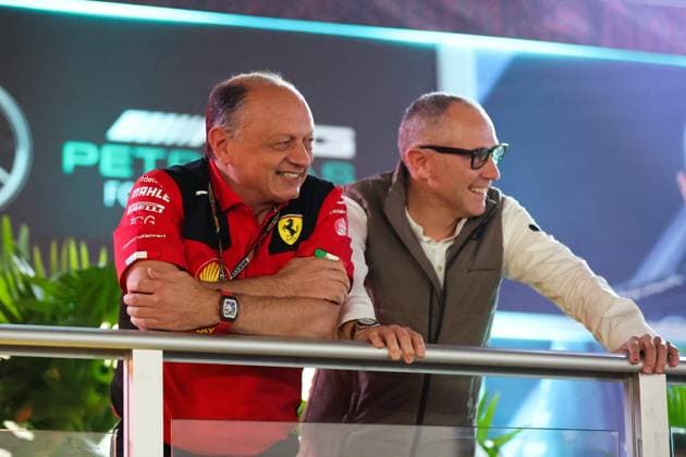 VASSEUR Frà dà ric (fra), Team Principal & General Manager of the Scuderia Ferrari, DOMENICALI Stefano (ita), Chairman and CEO Formula One Group FOG, portrait during the 2023 Formula 1 Heineken Silver Las Vegas Grand Prix, 21th round of the 2023 Formula One World Championship, WM, Weltmeisterschaft from November 17 to 19, 2023 on the Las Vegas Strip Circuit, in Las Vegas, USA - F1 - LAS VEGAS GRAND PRIX 2023 DPPI Panoramic 00123046_AV3_3216
