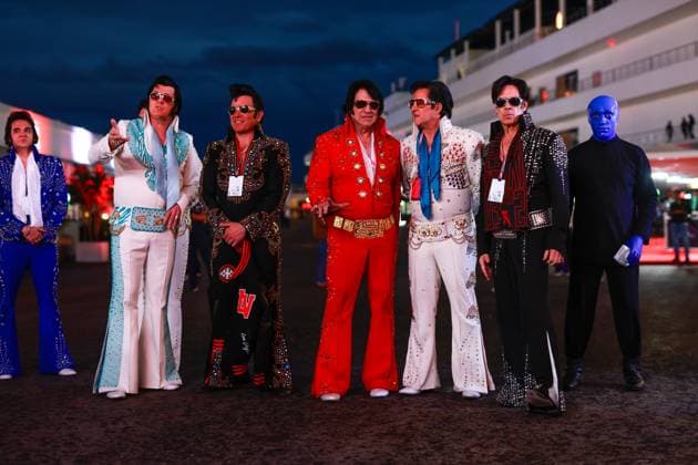 Elvis impersonators, F1 Grand Prix of Las Vegas at Las Vegas Strip Circuit on November 15, 2023 in Las Vegas, United States of America. (Photo by HOCH ZWEI) Las Vegas United States of America