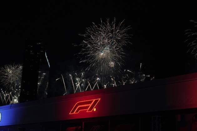 FORMULA 1 HEINEKEN SILVER LAS VEGAS GRAND PRIX 2023 15.11.2023, Las Vegas Street Circuit, Las Vegas, FORMULA 1 HEINEKEN SILVER LAS VEGAS GRAND PRIX 2023 ,im Bild Feuerwerk über dem Fahrerlager in Las Vegas.