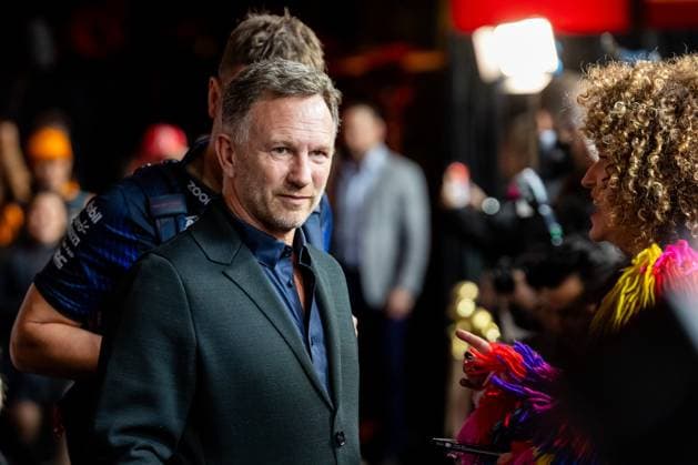 LAS VEGAS, NV - NOVEMBER 15: Red Bull team principal Christian Horner poses during the red carpet event at the F1 Las Vegas Grand Prix on Wednesday, November 15 on the Las Vegas Street Circuit in Las Vegas, NV. (Photo by Bob Kupbens Icon Sportswire) AUTO: NOV 15 F1 Las Vegas Grand Prix EDITORIAL USE ONLY Icon231116038