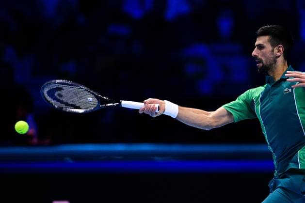 Foto Marco Alpozzi LaPresse 16 Novembre 2023 Torino - Italia - - Tennis Nitto ATP, Tennis Herren Finals - Novak DJOKOVIC (SRB) vs Hubert HURKACZ (POL) Nella foto: Novak Djokovic (Serbia) November 16, 2023 Turin - Italy - Sport - Tennis Nitto ATP Finals - Novak DJOKOVIC (SRB) vs Hubert HURKACZ (POL) In the pic: Novak Djokovic (Serbia)  Copyright: xMarcoxAlpozzi LaPressex