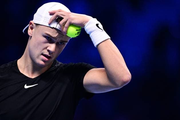 Foto Marco Alpozzi LaPresse 16 Novembre 2023 Torino - Italia - - Tennis Nitto ATP, Tennis Herren Finals - Jannik SINNER (ITA) ) vs Holger RUNE (DEN) Nella foto:Holger Rune (Denmark) November 16, 2023 Turin - Italy - Sport - Tennis Nitto ATP Finals - Jannik SINNER (ITA) ) vs Holger RUNE (DEN) In the pic: Holger Rune (Denmark)  Copyright: xMarcoxAlpozzi LaPressex
