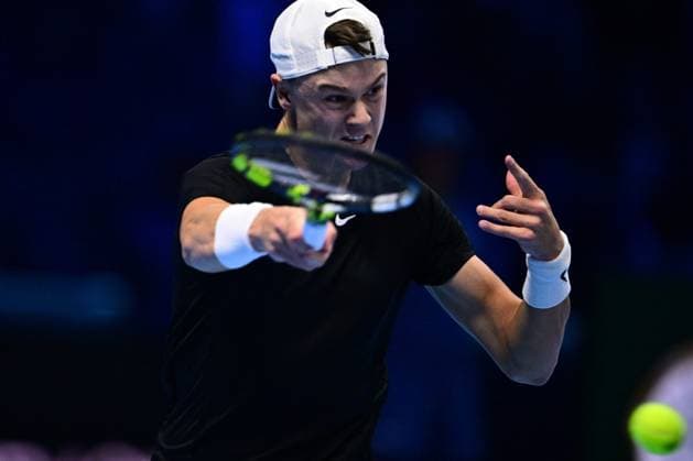 Foto Marco Alpozzi LaPresse 16 Novembre 2023 Torino - Italia - - Tennis Nitto ATP, Tennis Herren Finals - Jannik SINNER (ITA) ) vs Holger RUNE (DEN) Nella foto: Holger Rune (Denmark) November 16, 2023 Turin - Italy - Sport - Tennis Nitto ATP Finals - Jannik SINNER (ITA) ) vs Holger RUNE (DEN) In the pic: Holger Rune (Denmark)  Copyright: xMarcoxAlpozzi LaPressex