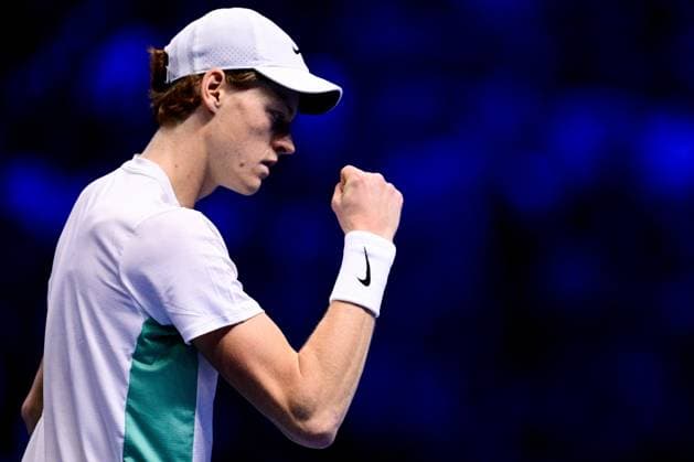 Foto Marco Alpozzi LaPresse 16 Novembre 2023 Torino - Italia - - Tennis Nitto ATP, Tennis Herren Finals - Jannik SINNER (ITA) ) vs Holger RUNE (DEN) Nella foto: Jannik Sinner (Italia) react November 16, 2023 Turin - Italy - Sport - Tennis Nitto ATP Finals - Jannik SINNER (ITA) ) vs Holger RUNE (DEN) In the pic: Jannik Sinner (Italia) react  Copyright: xMarcoxAlpozzi LaPressex