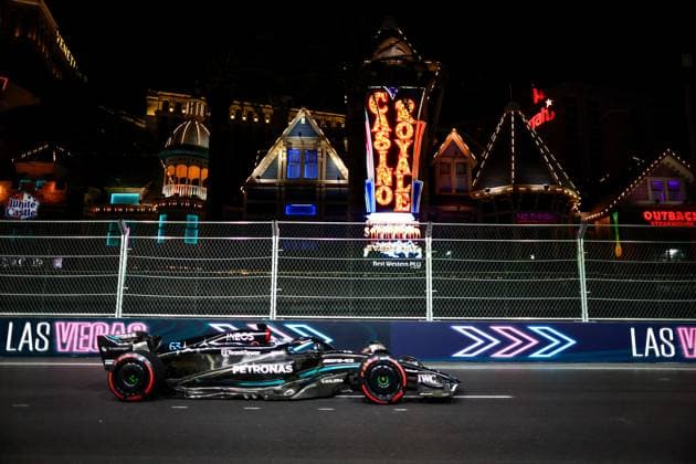63 George Russell (GBR, Mercedes-AMG Petronas F1 Team), F1 Grand Prix of Las Vegas at Las Vegas Strip Circuit on November 17, 2023 in Las Vegas, United States of America. (Photo by HOCH ZWEI) Las Vegas United States of America