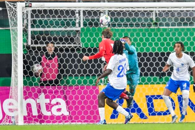 SOCCER - UEFA U21, U 21 EURO quali, AUT vs FRA RIED,AUSTRIA,17.NOV.23 - SOCCER - UEFA European Under-21 Championship 2025, qualifiers, OEFB international match, Länderspiel, Nationalmannschaft Austria vs France. Image shows Paul-Friedrich Koller (AUT). Keywords: goal.  GEPAxpictures xChristianxMoser