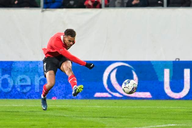 SOCCER - UEFA U21, U 21 EURO quali, AUT vs FRA RIED,AUSTRIA,17.NOV.23 - SOCCER - UEFA European Under-21 Championship 2025, qualifiers, OEFB international match, Länderspiel, Nationalmannschaft Austria vs France. Image shows Manuel Polster (AUT).  GEPAxpictures xChristianxMoser