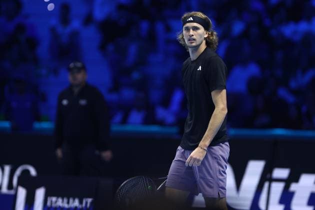 Alexander Zverev vs Andrey Rublev Alexander Zverev of Germany looks on during the Round Robin singles match between Alexander Zverev of Germany and Andrey Rublev of Russia on Day six of the Nitto ATP, Tennis Herren World Tour Finals. Torino Pala Alpitour Italy Copyright: xMarcoxCanonierox