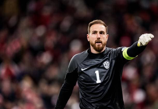 231117 Goalkeeper Jan Oblak of Slovenia during the UEFA EURO, EM, Europameisterschaft,Fussball Qualifier, EM, Europameisterschaft football match between Denmark and Slovenia on November 17, 2023 in Copenhagen. Photo: Petter Arvidson BILDBYRAN kod PA PA0689 fotboll football soccer fotball em-kval uefa euro qualifier emkval em-kvalifisering denmark slovenia bbeng Copyright: PETTERxARVIDSON BB231117PA062
