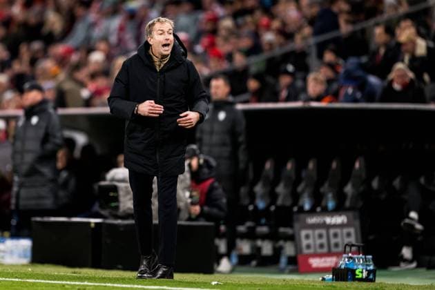 231117 Head coach Kasper Hjulmand of Denmark during the UEFA EURO, EM, Europameisterschaft,Fussball Qualifier, EM, Europameisterschaft football match between Denmark and Slovenia on November 17, 2023 in Copenhagen. Photo: Petter Arvidson BILDBYRAN kod PA PA0689 fotboll football soccer fotball em-kval uefa euro qualifier emkval em-kvalifisering denmark slovenia bbeng Copyright: PETTERxARVIDSON BB231117PA088
