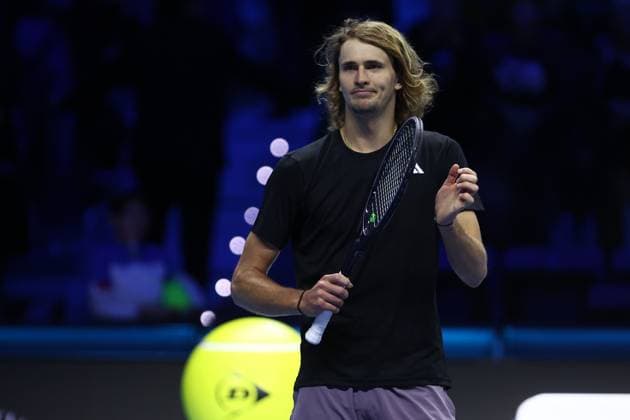 Alexander Zverev vs Andrey Rublev Alexander Zverev of Germany celebrates at the end of the Round Robin singles match between Alexander Zverev of Germany and Andrey Rublev of Russia on Day six of the Nitto ATP, Tennis Herren World Tour Finals. Torino Pala Alpitour Italy Copyright: xMarcoxCanonierox