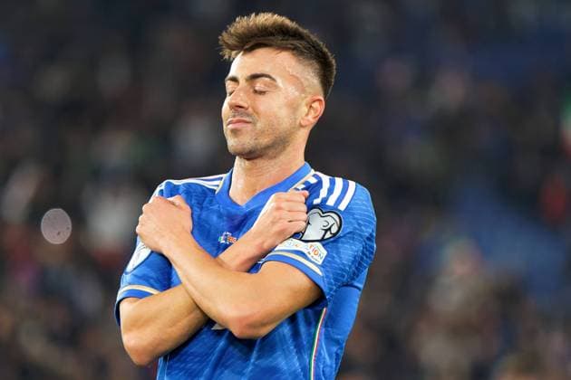 Sport Bilder des Tages Stefan El Shaarawy of Italy celebrates after scoring a goal during Italy vs North Macedonia, UEFA European Football Championship in Rome, Italy, November 17 2023  Copyright: xEmmanuelexMastrodonato IPAxSportx xx IPA_41708633 IPA_Agency_IPA41708633