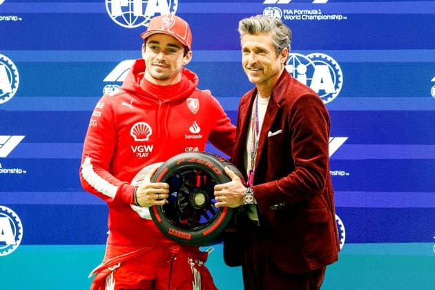 Bilder des Jahres 2023, Sport 11 November Sport Themen der Woche KW46 Sport Bilder des Tages 16 Charles Leclerc (MCO, Scuderia Ferrari), Patrick Dempsey, F1 Grand Prix of Las Vegas at Las Vegas Strip Circuit on November 18, 2023 in Las Vegas, United States of America. (Photo by HOCH ZWEI) Las Vegas United States of America *** 16 Charles Leclerc MCO, Scuderia Ferrari , Patrick Dempsey, F1 Grand Prix of Las Vegas at Las Vegas Strip Circuit on November 18, 2023 in Las Vegas, United States of America Photo by HOCH ZWEI Las Vegas United States of America
