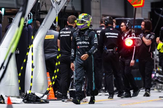 HAMILTON Lewis (gbr), Mercedes AMG F1 Team W14, portrait during the 2023 Formula 1 Heineken Silver Las Vegas Grand Prix, 21th round of the 2023 Formula One World Championship, WM, Weltmeisterschaft from November 17 to 19, 2023 on the Las Vegas Strip Circuit, in Las Vegas, USA - F1 - LAS VEGAS GRAND PRIX 2023 DPPI Panoramic  00123046_AV3_7135
