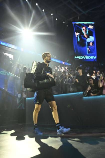 Tennis - Nitto ATP, Tennis Herren Finals Torino 2023 - Daniil Medvedev - Russie TENNIS : Nitto Atp Finals Torino 2023 - 18 11 2023 - ChrysleneCaillaud Panoramic 