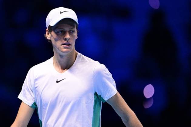 Foto Marco Alpozzi LaPresse 18 Novembre 2023 Torino - Italia - - Tennis Nitto ATP, Tennis Herren Finals - Jannik SINNER (ITA) vs Daniil MEDVEDEV (RUS) Nella foto: Jannik Sinner (Italia) react November 18, 2023 Turin - Italy - Sport - Tennis Nitto ATP Finals - Jannik SINNER (ITA) vs Daniil MEDVEDEV (RUS) In the pic: Jannik Sinner (Italia) react  Copyright: xMarcoxAlpozzi LaPressex