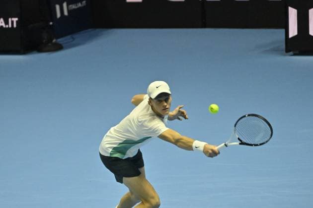 Tennis - Nitto ATP, Tennis Herren Finals Torino 2023 - Jannick Sinner - Italie TENNIS : Nitto Atp Finals Torino 2023 - 18 11 2023 - ChrysleneCaillaud Panoramic 