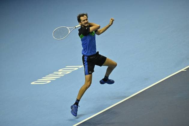 Tennis - Nitto ATP, Tennis Herren Finals Torino 2023 - Daniil Medvedev - Russie TENNIS : Nitto Atp Finals Torino 2023 - 18 11 2023 - ChrysleneCaillaud Panoramic 