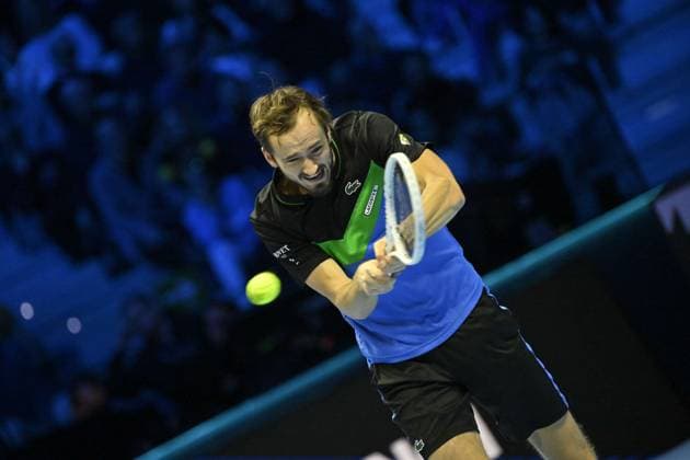 Tennis - Nitto ATP, Tennis Herren Finals Torino 2023 - Daniil Medvedev - Russie TENNIS : Nitto Atp Finals Torino 2023 - 18 11 2023 - ChrysleneCaillaud Panoramic 