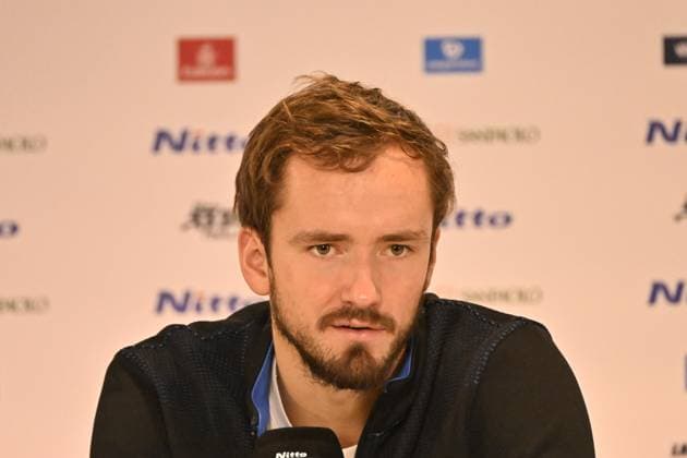 Tennis - Nitto ATP, Tennis Herren Finals Torino 2023 - Daniil Medvedev- Russie - press conference, PK, Pressekonferenz TENNIS : Nitto Atp Finals Torino 2023 - 18 11 2023 - ChrysleneCaillaud Panoramic 