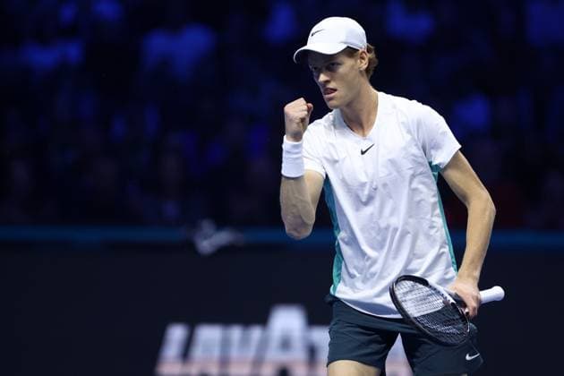Daniil Medvedev vs Jannik Sinner Jannik Sinner of Italy celebrates during the semi-final singles match between Daniil Medvedev of Russia and Jannik Sinner of Italy on Day seven of the Nitto ATP, Tennis Herren World Tour Finals. Torino Pala Alpitour Italy Copyright: xMarcoxCanonierox
