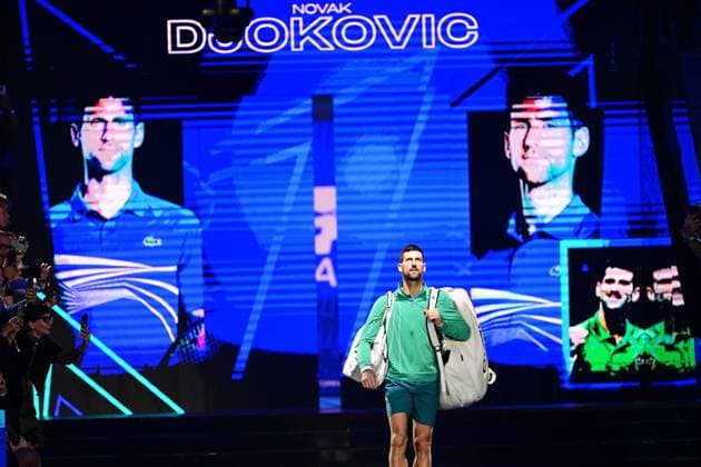 Foto Marco Alpozzi LaPresse 18 Novembre 2023 Torino - Italia - - Tennis Nitto ATP, Tennis Herren Finals - Carlos ALCARAZ (ESP) vs Novak DJOKOVIC (SRB) Nella foto: Novak DJOKOVIC (SRB) November 18, 2023 Turin - Italy - Sport - Tennis Nitto ATP Finals - Carlos ALCARAZ (ESP) vs Novak DJOKOVIC (SRB) In the pic: Novak DJOKOVIC (SRB)  Copyright: xMarcoxAlpozzi LaPressex