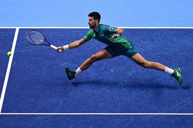 Foto Marco Alpozzi LaPresse 18 Novembre 2023 Torino - Italia - - Tennis Nitto ATP, Tennis Herren Finals - Carlos ALCARAZ (ESP) vs Novak DJOKOVIC (SRB) Nella foto: Novak DJOKOVIC (SRB) November 18, 2023 Turin - Italy - Sport - Tennis Nitto ATP Finals - Carlos ALCARAZ (ESP) vs Novak DJOKOVIC (SRB) In the pic: Novak DJOKOVIC (SRB)  Copyright: xMarcoxAlpozzi LaPressex