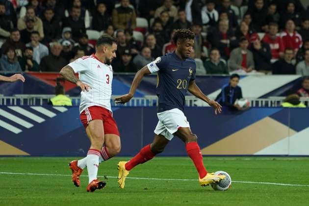 Kingsley Coman (France) FOOTBALL : France vs Gibraltar - Match de qualification pour les Championnats d Europe de l UEFA - Nice - 18 11 2023 NorbertScanella Panoramic 