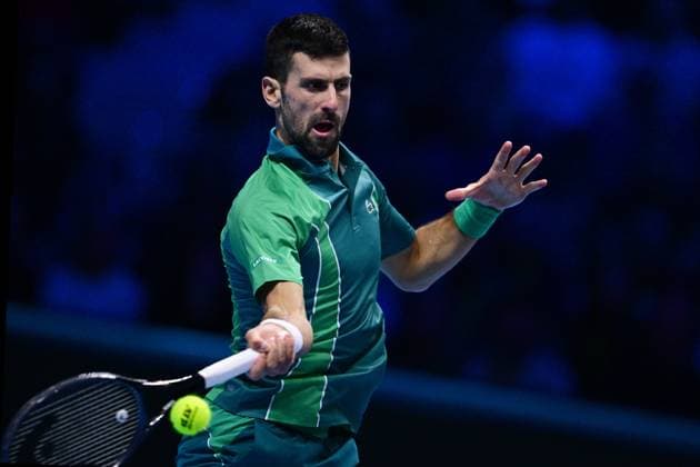 Foto Marco Alpozzi LaPresse 18 Novembre 2023 Torino - Italia - - Tennis Nitto ATP, Tennis Herren Finals - Carlos ALCARAZ (ESP) vs Novak DJOKOVIC (SRB) Nella foto: Novak DJOKOVIC (SRB) November 18, 2023 Turin - Italy - Sport - Tennis Nitto ATP Finals - Carlos ALCARAZ (ESP) vs Novak DJOKOVIC (SRB) In the pic: Novak DJOKOVIC (SRB)  Copyright: xMarcoxAlpozzi LaPressex