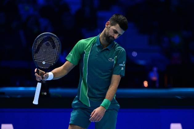 Foto Marco Alpozzi LaPresse 18 Novembre 2023 Torino - Italia - - Tennis Nitto ATP, Tennis Herren Finals - Carlos ALCARAZ (ESP) vs Novak DJOKOVIC (SRB) Nella foto: Novak DJOKOVIC (SRB) November 18, 2023 Turin - Italy - Sport - Tennis Nitto ATP Finals - Carlos ALCARAZ (ESP) vs Novak DJOKOVIC (SRB) In the pic: Novak DJOKOVIC (SRB)  Copyright: xMarcoxAlpozzi LaPressex