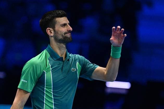 Foto Marco Alpozzi LaPresse 18 Novembre 2023 Torino - Italia - - Tennis Nitto ATP, Tennis Herren Finals - Carlos ALCARAZ (ESP) vs Novak DJOKOVIC (SRB) Nella foto: Novak DJOKOVIC (SRB) November 18, 2023 Turin - Italy - Sport - Tennis Nitto ATP Finals - Carlos ALCARAZ (ESP) vs Novak DJOKOVIC (SRB) In the pic: Novak DJOKOVIC (SRB)  Copyright: xMarcoxAlpozzi LaPressex