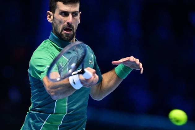 Foto Marco Alpozzi LaPresse 18 Novembre 2023 Torino - Italia - - Tennis Nitto ATP, Tennis Herren Finals - Carlos ALCARAZ (ESP) vs Novak DJOKOVIC (SRB) Nella foto: Novak DJOKOVIC (SRB) November 18, 2023 Turin - Italy - Sport - Tennis Nitto ATP Finals - Carlos ALCARAZ (ESP) vs Novak DJOKOVIC (SRB) In the pic: Novak DJOKOVIC (SRB)  Copyright: xMarcoxAlpozzi LaPressex
