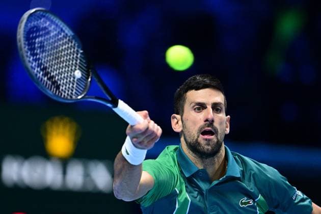 Foto Marco Alpozzi LaPresse 18 Novembre 2023 Torino - Italia - - Tennis Nitto ATP, Tennis Herren Finals - Carlos ALCARAZ (ESP) vs Novak DJOKOVIC (SRB) Nella foto: Novak DJOKOVIC (SRB) November 18, 2023 Turin - Italy - Sport - Tennis Nitto ATP Finals - Carlos ALCARAZ (ESP) vs Novak DJOKOVIC (SRB) In the pic: Novak DJOKOVIC (SRB)  Copyright: xMarcoxAlpozzi LaPressex