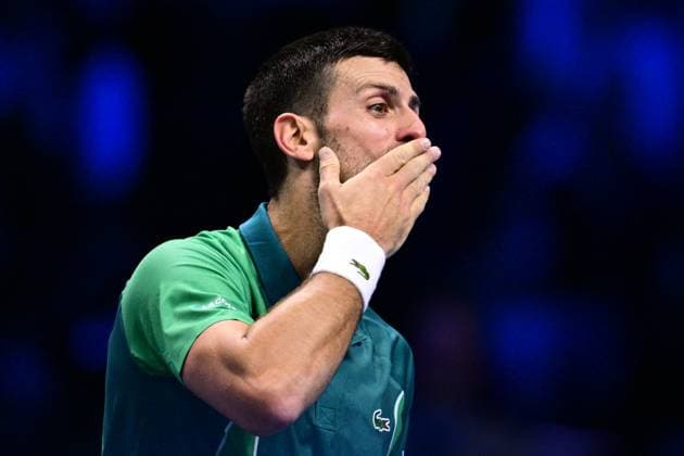 Foto Marco Alpozzi LaPresse 18 Novembre 2023 Torino - Italia - - Tennis Nitto ATP, Tennis Herren Finals - Carlos ALCARAZ (ESP) vs Novak DJOKOVIC (SRB) Nella foto: Novak DJOKOVIC (SRB) November 18, 2023 Turin - Italy - Sport - Tennis Nitto ATP Finals - Carlos ALCARAZ (ESP) vs Novak DJOKOVIC (SRB) In the pic: Novak DJOKOVIC (SRB)  Copyright: xMarcoxAlpozzi LaPressex