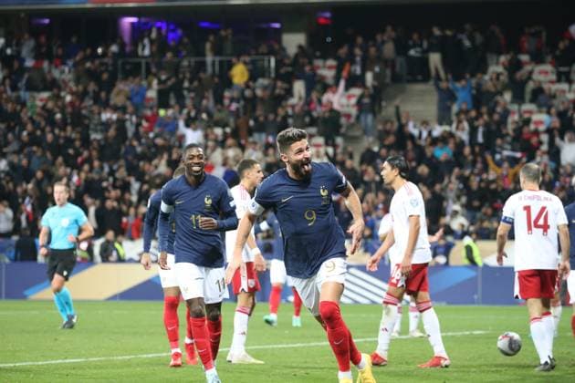 RECORD DATE NOT STATED FRANCE GIBRALTAR Serge Haouzi MAXPPP - Nice Nice le 18 Novembre 2023 au stade de l Allianz Riviera l‚Äôv quipe de France recoit Gibraltar pour le compte des eliminatoires de l euro 2024 du groupe B . Le joueur francais Giroud inscrit son second but sur un ciseau lors du match France Gibraltar Nice, 11 18 2023, The French team hosts Gibraltar for the qualifiers for Euro 2024 Nice Alpes Maritimes France France  Copyright: xMAXPPPxSergexHaouzix SHZ202311182548 SHZ202311182548