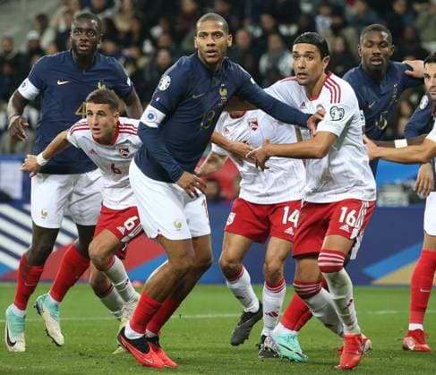 RECORD DATE NOT STATED EURO FRANCE GIBRALTAR FRANCE GIBRALTAR Serge Haouzi MAXPPP - Nice Nice le 18 Novembre 2023 au stade de l Allianz Riviera l‚Äôv quipe de France recoit Gibraltar pour le compte des eliminatoires de l euro 2024 du groupe B . Le joueur francais Todibo lors du match France Gibraltar Nice, 11 18 2023, The French team hosts Gibraltar for the qualifiers for Euro 2024 Nice Alpes Maritimes France France  Copyright: xMAXPPPxSergexHaouzix SHZ202311182565 SHZ202311182565