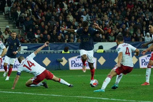 Kingsley Coman (France) FOOTBALL : France vs Gibraltar - Match de qualification pour les Championnats d Europe de l UEFA - Nice - 18 11 2023 NorbertScanella Panoramic 