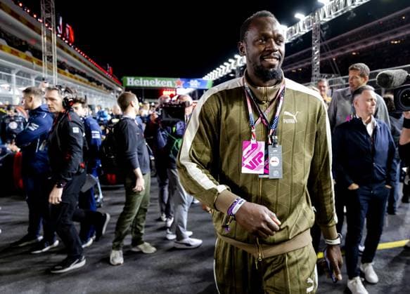 LAS VEGAS - Former sprinter Usain Bolt prior to the Las Vegas Formula 1 Grand Prix at the Las Vegas Strip Circuit in Nevada. ANP SEM VAN DER WAL F1 Grand Prix of Las Vegas 2022 23 xVIxANPxSportx xxANPxIVx 484230165 originalFilename: 484230165.jpg
